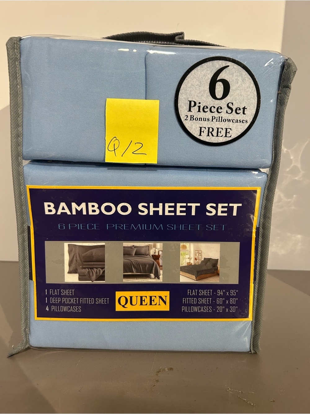 Bamboo Sheet Set - Light Blue Queen, 6-Piece